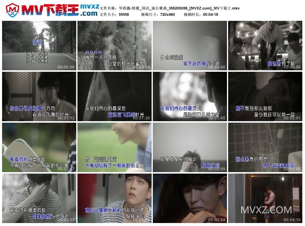 毕程漉-情歌_国语_流行歌曲_MB205058